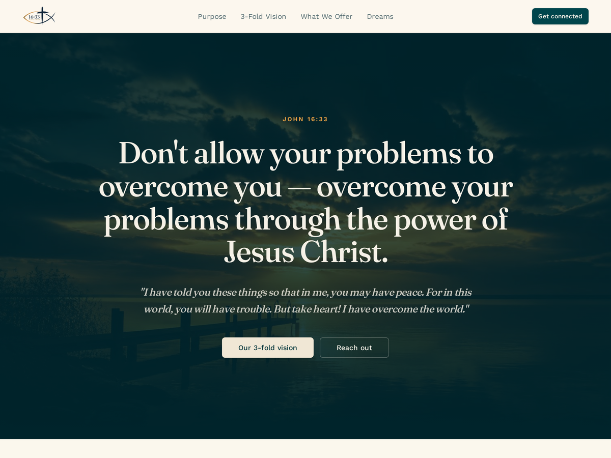 16:33 Ministries website screenshot